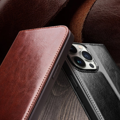 For iPhone 15 Pro QIALINO Classic Genuine Leather Phone Case(Brown) - iPhone 15 Pro Cases by QIALINO | Online Shopping UK | buy2fix