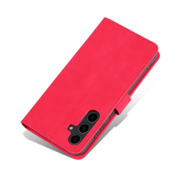 For Samsung Galaxy S24+ 5G AZNS Skin Feel Calf Texture Flip Leather Phone Case(Red) - Galaxy S24+ 5G Cases by AZNS | Online Shopping UK | buy2fix