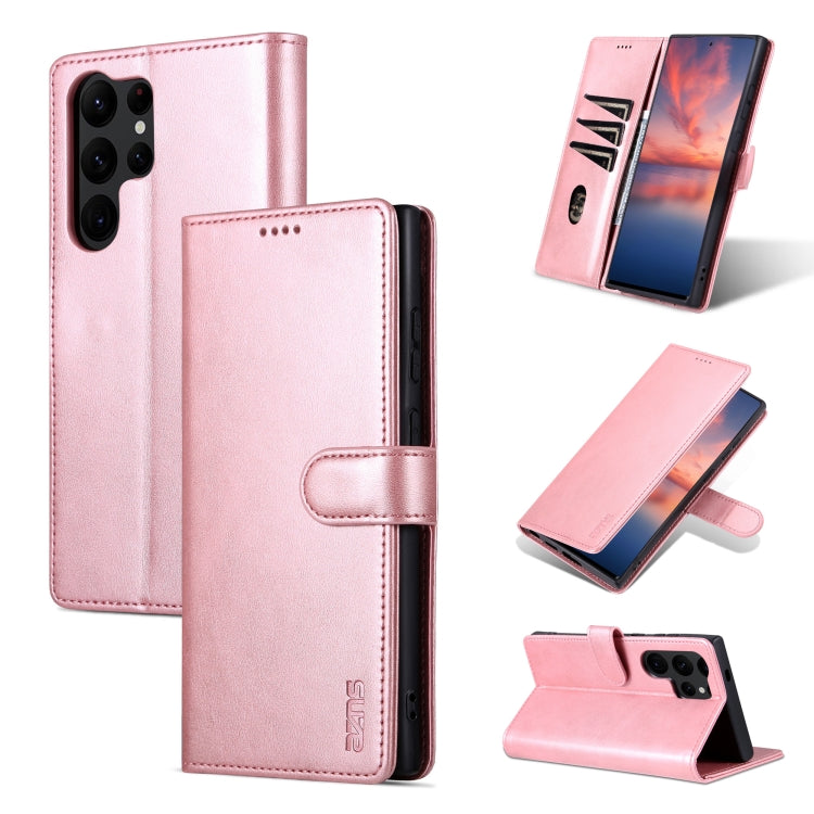 For Samsung Galaxy S24 Ultra 5G AZNS Skin Feel Calf Texture Flip Leather Phone Case(Rose Gold) - Galaxy S24 Ultra 5G Cases by AZNS | Online Shopping UK | buy2fix