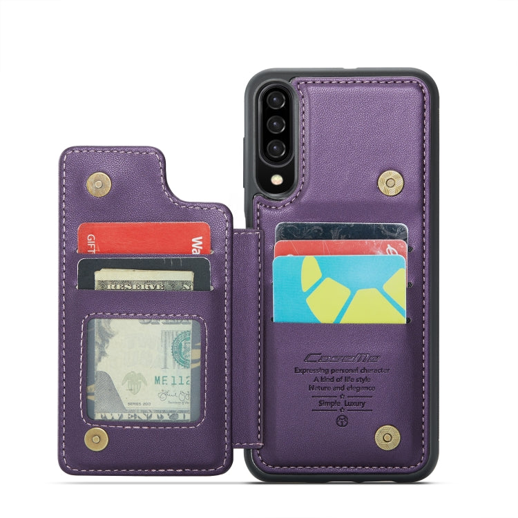 For Samsung Galaxy A30s/A50s/A50 CaseMe C22 Card Slots Holder RFID Anti-theft Phone Case(Purple) - Galaxy Phone Cases by CaseMe | Online Shopping UK | buy2fix