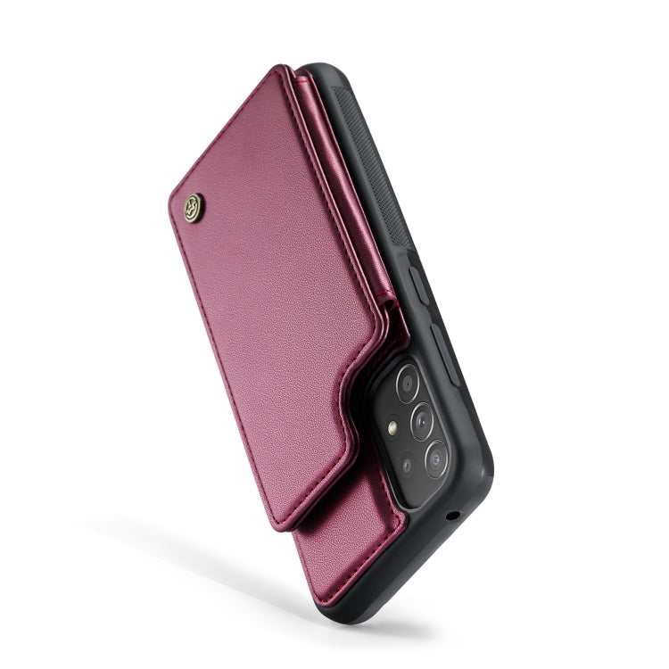 For Samsung Galaxy A52 4G/5G/A52s 5G CaseMe C22 Card Slots Holder RFID Anti-theft Phone Case(Wine Red) - Galaxy Phone Cases by CaseMe | Online Shopping UK | buy2fix