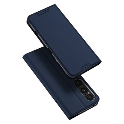 For Sony Xperia 1 VI DUX DUCIS Skin Pro Series Flip Leather Phone Case(Blue) - Sony Cases by DUX DUCIS | Online Shopping UK | buy2fix