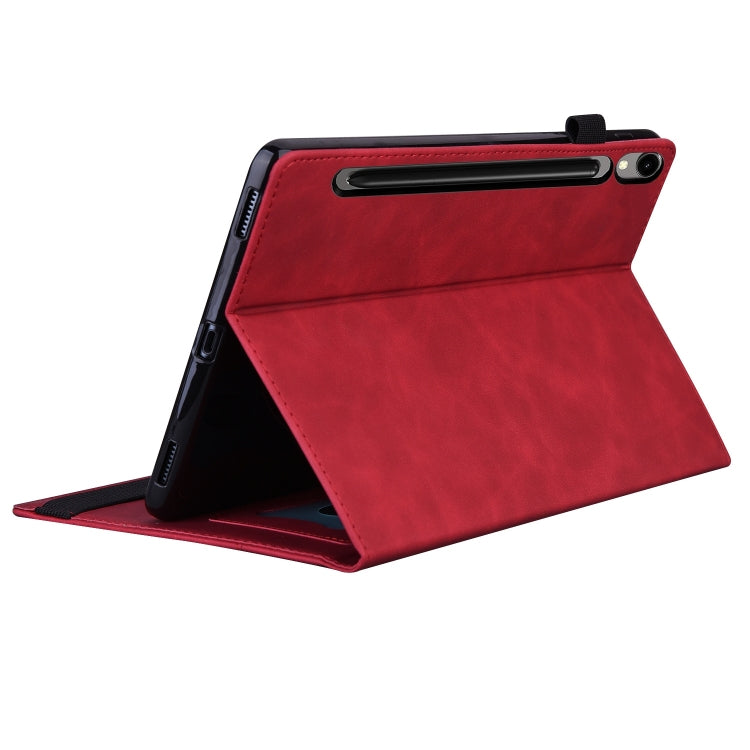 For Samsung Galaxy Tab S9 FE+ Splicing Shockproof Leather Tablet Case(Red) - Galaxy Tab S9 FE+ by buy2fix | Online Shopping UK | buy2fix