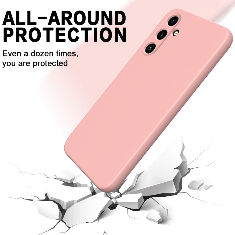 For Samsung Galaxy A35 5G Pure Color Liquid Silicone Shockproof Full Coverage Phone Case(Pink) - Galaxy Phone Cases by buy2fix | Online Shopping UK | buy2fix