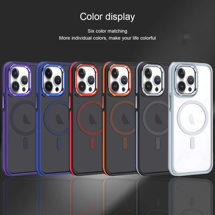 For iPhone 12 Pro Max Two-color Frosted MagSafe Magnetic Phone Case(Orange) - iPhone 12 Pro Max Cases by buy2fix | Online Shopping UK | buy2fix