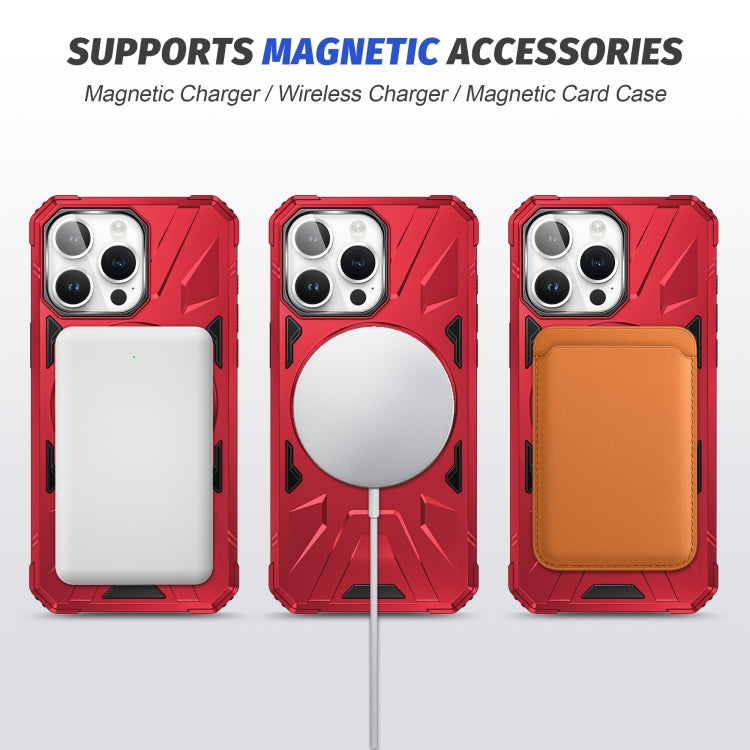 For iPhone 14 Pro MagSafe Magnetic Shockproof Phone Case with Ring Holder(Red) - iPhone 14 Pro Cases by buy2fix | Online Shopping UK | buy2fix