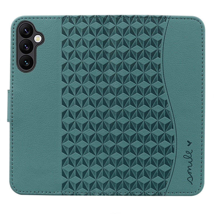 For Samsung Galaxy A55 5G Diamond Buckle Leather Phone Case with Lanyard(Green) - Galaxy Phone Cases by buy2fix | Online Shopping UK | buy2fix