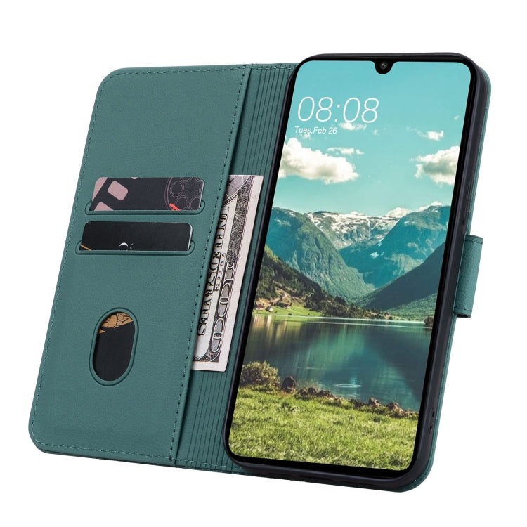 For Samsung Galaxy A55 5G Diamond Buckle Leather Phone Case with Lanyard(Green) - Galaxy Phone Cases by buy2fix | Online Shopping UK | buy2fix