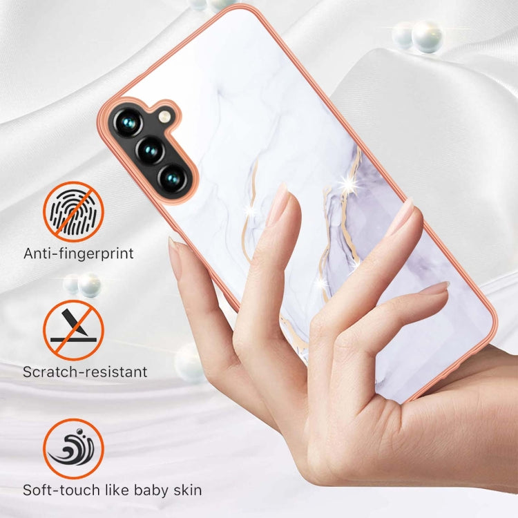 For Samsung Galaxy A55 5G Electroplating Marble Dual-side IMD Phone Case(White 006) - Galaxy Phone Cases by buy2fix | Online Shopping UK | buy2fix