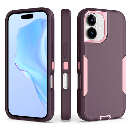 For iPhone 16 2 in 1 Magnetic PC + TPU Phone Case(Purple Red+Pink) - iPhone 16 Cases by buy2fix | Online Shopping UK | buy2fix