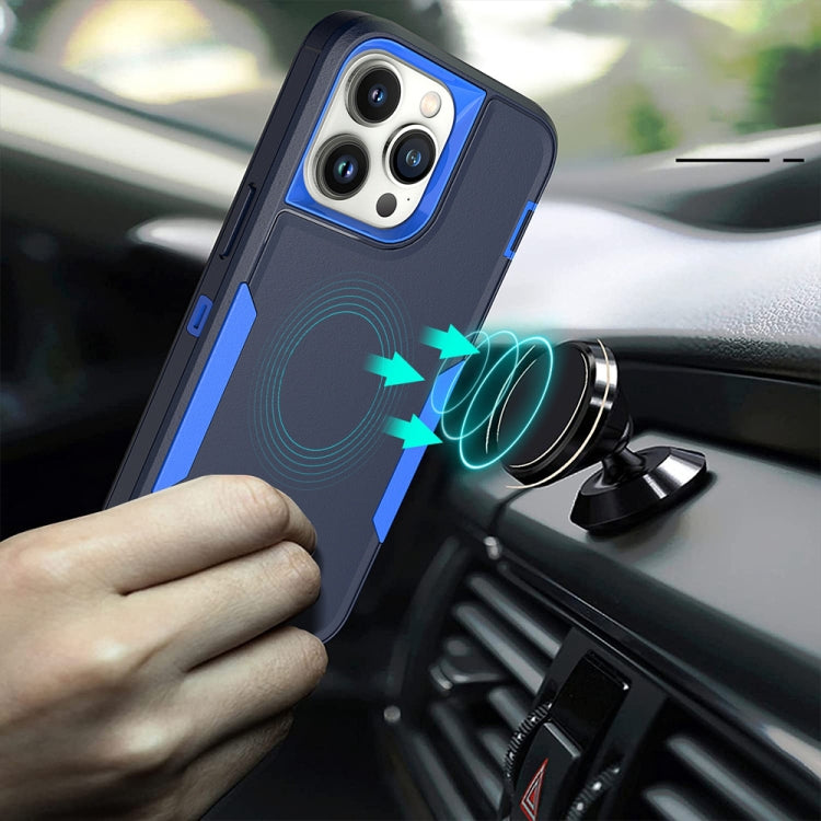 For iPhone 16 2 in 1 Magnetic PC + TPU Phone Case(Blue+Blue Green) - iPhone 16 Cases by buy2fix | Online Shopping UK | buy2fix