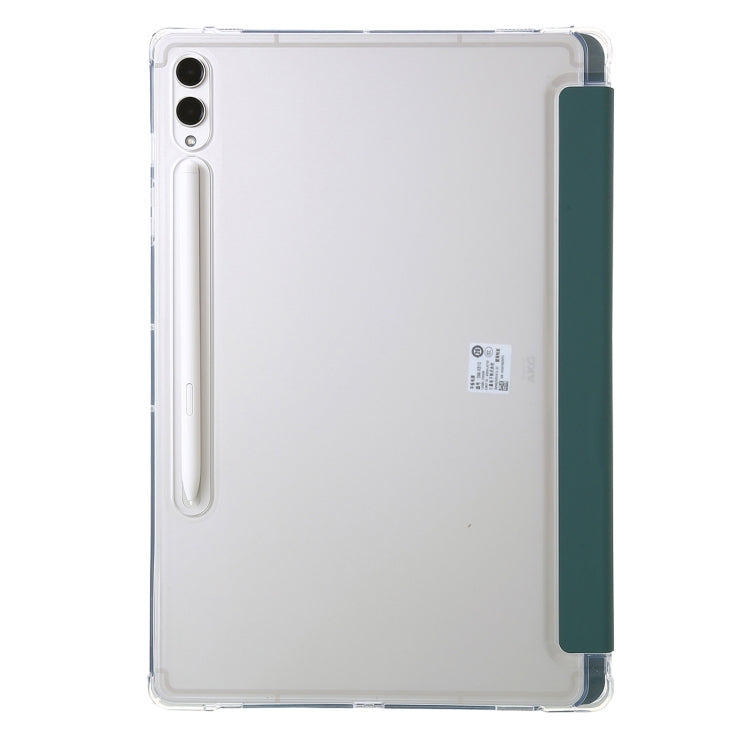 For Samsung Galaxy Tab S9 FE Clear Acrylic Deformation Leather Tablet Case(Deep Green) - Galaxy Tab S9 FE by buy2fix | Online Shopping UK | buy2fix