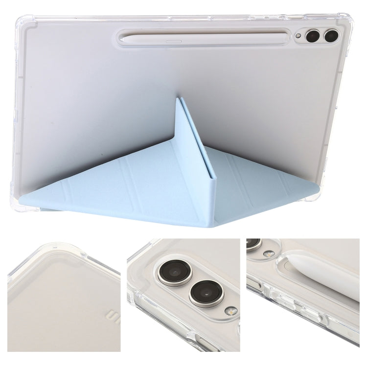 For Samsung Galaxy Tab S9 FE+ Clear Acrylic Deformation Leather Tablet Case(Ice Blue) - Galaxy Tab S9 FE+ by buy2fix | Online Shopping UK | buy2fix