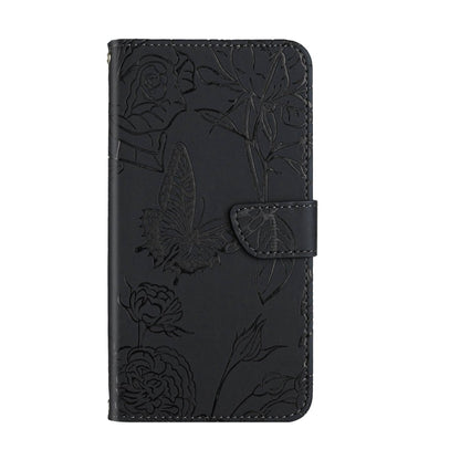 For Google Pixel 9 Pro Skin Feel Butterfly Embossed Flip Leather Phone Case(Black) - Google Cases by buy2fix | Online Shopping UK | buy2fix