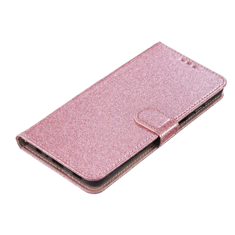 For Motorola Edge 2024 Glitter Powder Flip Leather Phone Case(Rose Gold) - Motorola Cases by buy2fix | Online Shopping UK | buy2fix