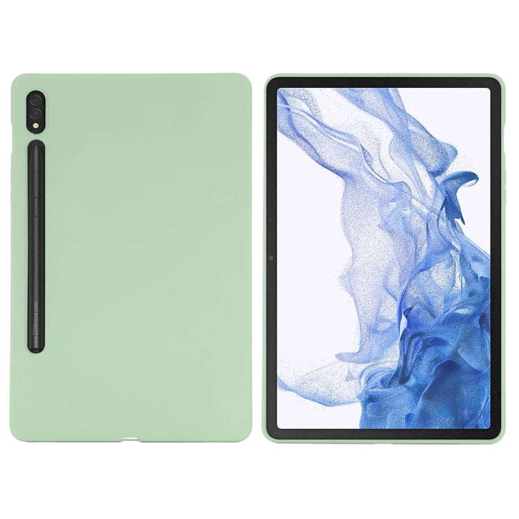 For Samsung Galaxy Tab S9 Ultra Pure Color Liquid Silicone Shockproof Tablet Case(Green) - Galaxy Tab S9 Ultra Cases by buy2fix | Online Shopping UK | buy2fix