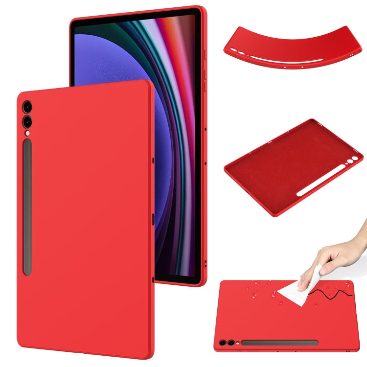 For Samsung Galaxy Tab S9+ Pure Color Liquid Silicone Shockproof Tablet Case(Red) - Galaxy Tab S9+ Cases by buy2fix | Online Shopping UK | buy2fix