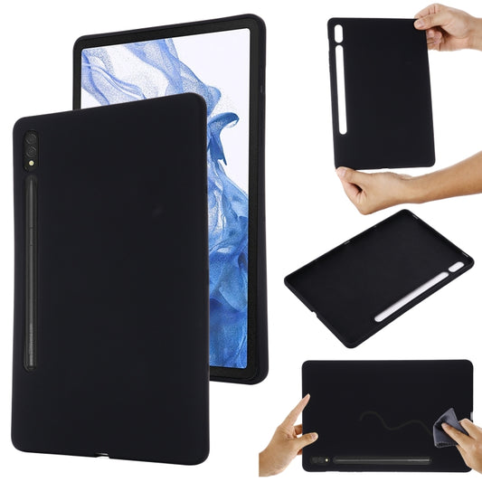 For Samsung Galaxy Tab S9 Pure Color Liquid Silicone Shockproof Tablet Case(Black) - Galaxy Tab S9 Cases by buy2fix | Online Shopping UK | buy2fix