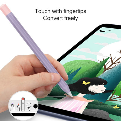 For Apple Pencil 1 Stylus Touch Pen Split Contrast Color Silicone Protective Case(Lemon Avocado) - Pencil Accessories by buy2fix | Online Shopping UK | buy2fix