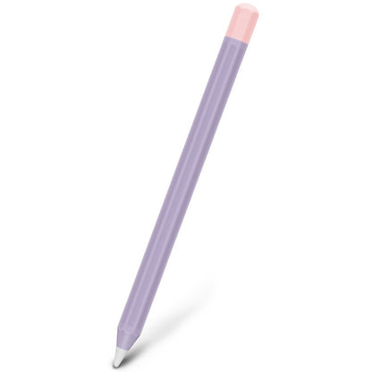 For Apple Pencil 2 Stylus Touch Pen Split Contrast Color Silicone Protective Case(Lavender Purple Pink) - Pencil Accessories by buy2fix | Online Shopping UK | buy2fix