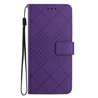 For Xiaomi Redmi Note 13 4G Global Rhombic Grid Texture Leather Phone Case(Purple) - Note 13 Cases by buy2fix | Online Shopping UK | buy2fix