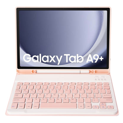 For Samsung Galaxy Tab A9+ X210/X215/X215 A09B Candy Color TPU Bluetooth Keyboard Leather Tablet Case with Pen Holder(Pink) - Samsung Keyboard by buy2fix | Online Shopping UK | buy2fix