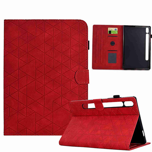 For Samsung Galaxy Tab S7 / S8 Rhombus TPU Smart Leather Tablet Case(Red) - Galaxy Tab S8 Cases by buy2fix | Online Shopping UK | buy2fix