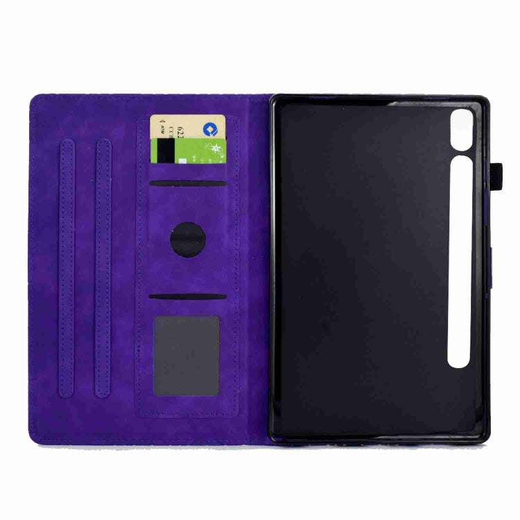 For Samsung Galaxy Tab S9 Rhombus TPU Smart Leather Tablet Case(Purple) - Galaxy Tab S9 Cases by buy2fix | Online Shopping UK | buy2fix