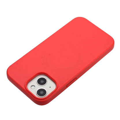 For iPhone 15 Plus Wheat MagSafe Magnetic Straw Material + TPU Phone Case(Red) - iPhone 15 Plus Cases by buy2fix | Online Shopping UK | buy2fix