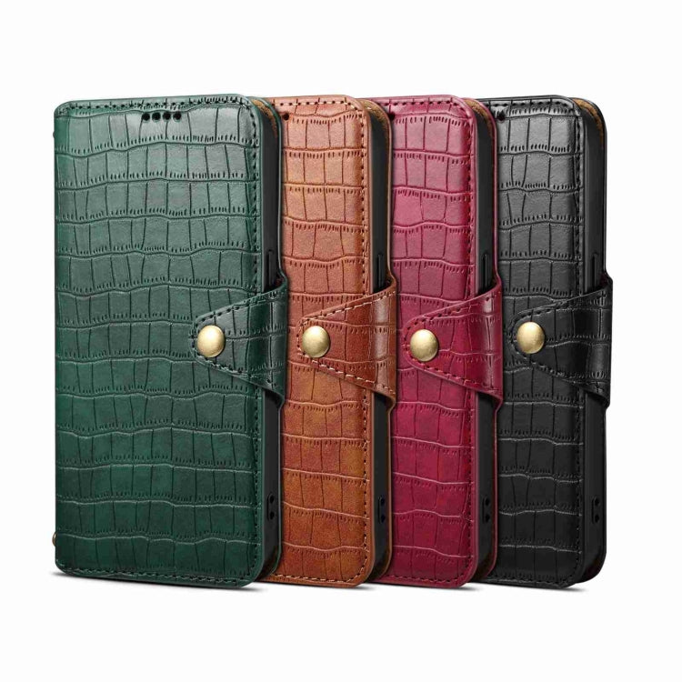 For Samsung Galaxy S24 Ultra 5G Denior Crocodile Texture Oil Edge Leather Phone Case(Green) - Galaxy S24 Ultra 5G Cases by Denior | Online Shopping UK | buy2fix