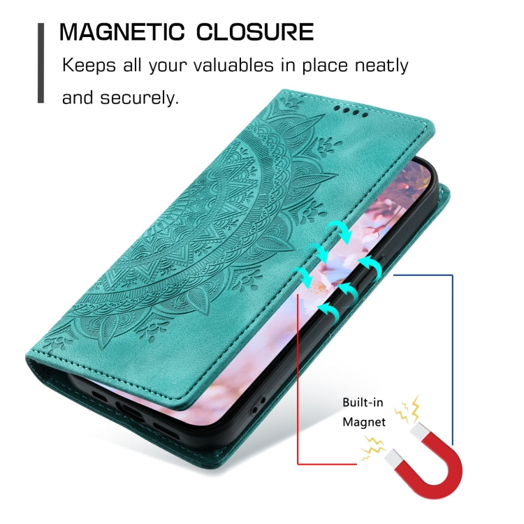 For Xiaomi Redmi Note 12 Pro Global Totem Embossed Magnetic Leather Phone Case(Green) - Xiaomi Cases by buy2fix | Online Shopping UK | buy2fix