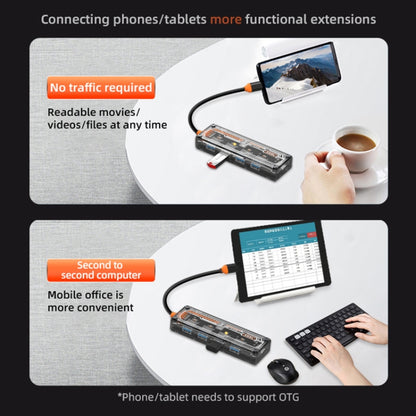 SW4U-C 5 in 1 Type-C to Type-C + 4 x USB3.0 HUB Docking Station(Grey) - USB HUB by buy2fix | Online Shopping UK | buy2fix