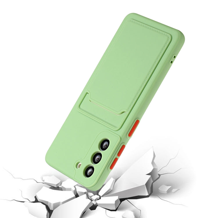 For Samsung Galaxy S24 5G / S25 5G Card Slot Design Shockproof TPU Phone Case(Matcha Green) - Galaxy S24 5G Cases by buy2fix | Online Shopping UK | buy2fix