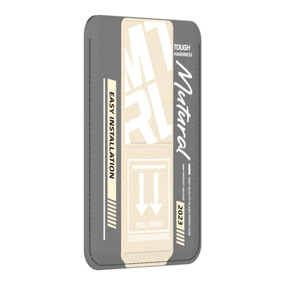 For iPhone 15 Pro Max mutural Chuncai Series Magnetic Holder Card Slot(Grey Cream Yellow) - iPhone 15 Pro Max Cases by Mutural | Online Shopping UK | buy2fix