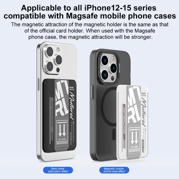 For iPhone 15 Pro Max mutural Chuncai Series Magnetic Holder Card Slot(Black Grey) - iPhone 15 Pro Max Cases by Mutural | Online Shopping UK | buy2fix