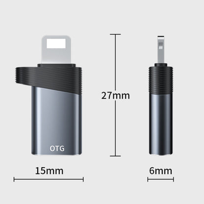 ADS-616B 8 Pin Male to USB-C/Type-C Female OTG Adapter(Gun Grey) - Converter & Adapter by buy2fix | Online Shopping UK | buy2fix