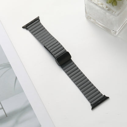 For Apple Watch Series 6 40mm Water Ripple Magnetic Folding Buckle Watch Band, Style: Bold Version(Grey) - Watch Bands by buy2fix | Online Shopping UK | buy2fix