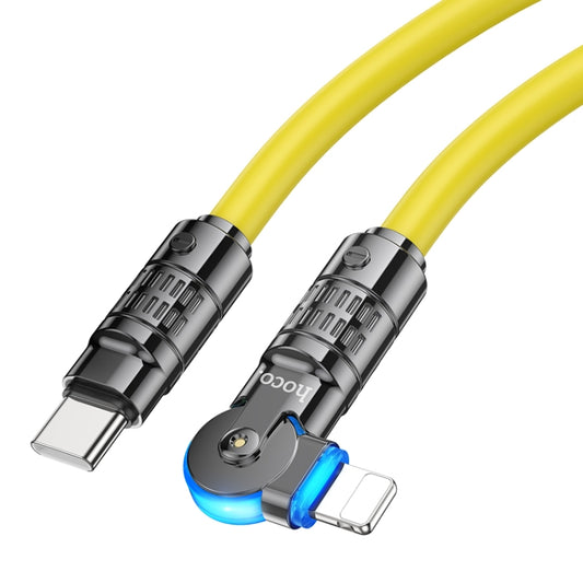 hoco U118 Kaidi PD 27W USB-C/Type-C to 8 Pin Rotating Charging Data Cable, Length: 1.2m(Yellow) - 2 in 1 Cable by hoco | Online Shopping UK | buy2fix