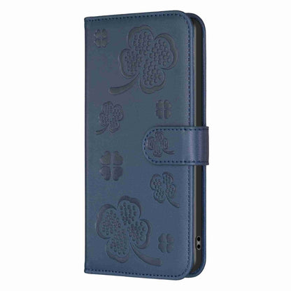 For Xiaomi 13 Ultra Four-leaf Embossed Leather Phone Case(Blue) - 13 Ultra Cases by buy2fix | Online Shopping UK | buy2fix