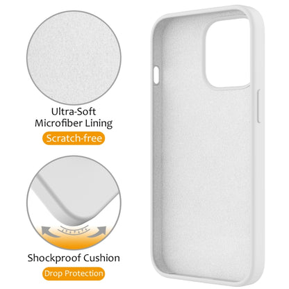 For iPhone 14 Pro Max MagSafe Magnetic Liquid Silicone Phone Case with Ring Holder(White) - iPhone 14 Pro Max Cases by buy2fix | Online Shopping UK | buy2fix