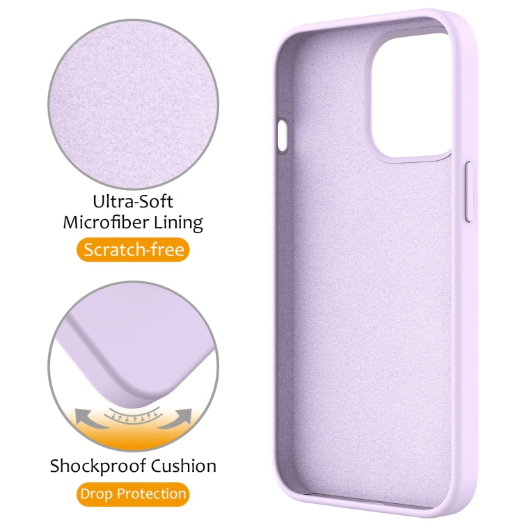 For iPhone 14 Pro Max MagSafe Magnetic Liquid Silicone Phone Case with Ring Holder(Lilac Purple) - iPhone 14 Pro Max Cases by buy2fix | Online Shopping UK | buy2fix