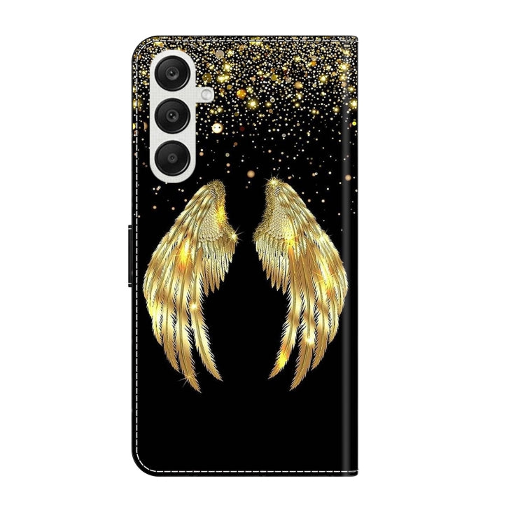 For Samsung Galaxy A55 5G Crystal 3D Shockproof Protective Leather Phone Case(Golden Wings) - Galaxy Phone Cases by buy2fix | Online Shopping UK | buy2fix