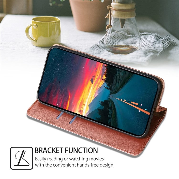 For Xiaomi Redmi Note 13 4G Gloss Oil Solid Color Magnetic Leather Phone Case(Rose Gold) - Note 13 Cases by buy2fix | Online Shopping UK | buy2fix