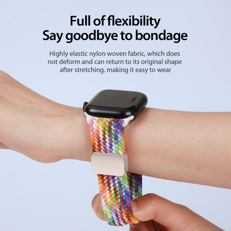 For Apple Watch SE 2023 44mm DUX DUCIS Mixture Pro Series Magnetic Buckle Nylon Braid Watch Band(New Rainbow) - Watch Bands by DUX DUCIS | Online Shopping UK | buy2fix