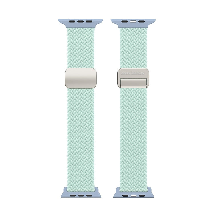 For Apple Watch Series 7 45mm DUX DUCIS Mixture Pro Series Magnetic Buckle Nylon Braid Watch Band(Light Mint) - Watch Bands by DUX DUCIS | Online Shopping UK | buy2fix