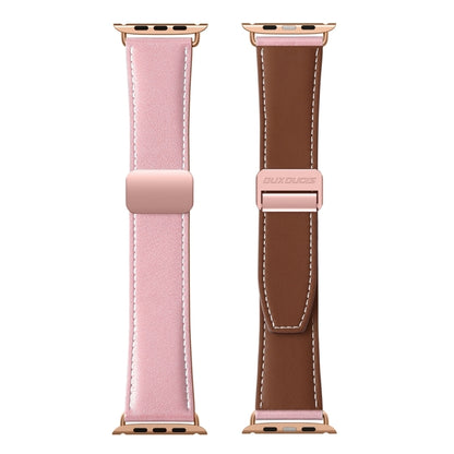 For Apple Watch Series 6 40mm DUX DUCIS YA Series Magnetic Buckle Genuine Leather Watch Band(Pink) - Watch Bands by DUX DUCIS | Online Shopping UK | buy2fix