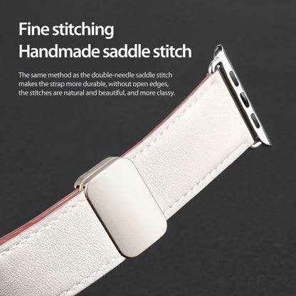 For Apple Watch Series 4 44mm DUX DUCIS YA Series Magnetic Buckle Genuine Leather Watch Band(White) - Watch Bands by DUX DUCIS | Online Shopping UK | buy2fix