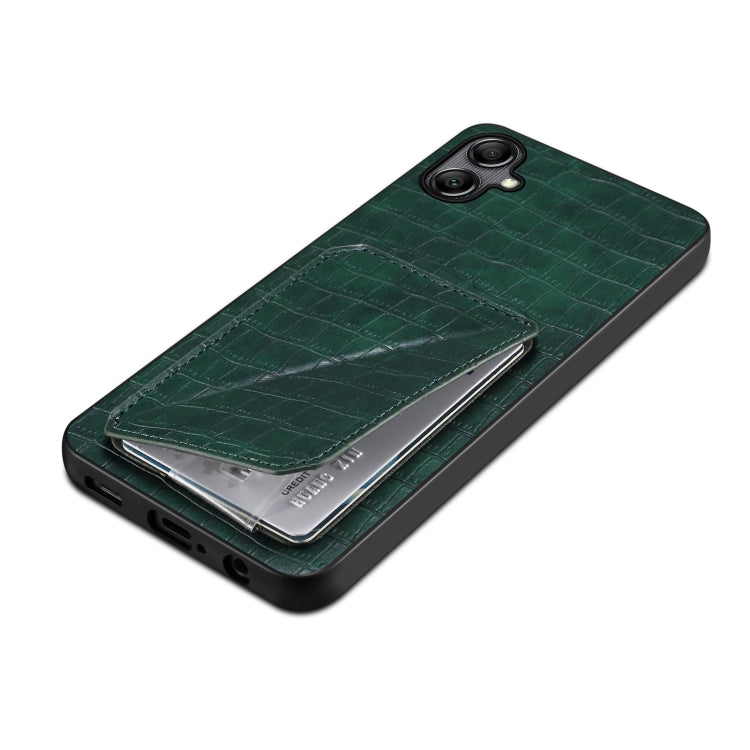 For Samsung Galaxy A13 5G Denior Imitation Crocodile Leather Back Phone Case with Holder(Green) - Galaxy Phone Cases by Denior | Online Shopping UK | buy2fix