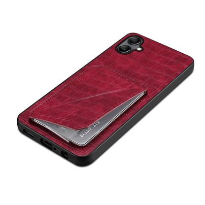 For Samsung Galaxy S23+ 5G Denior Imitation Crocodile Leather Back Phone Case with Holder(Rose Red) - Galaxy S23+ 5G Cases by Denior | Online Shopping UK | buy2fix