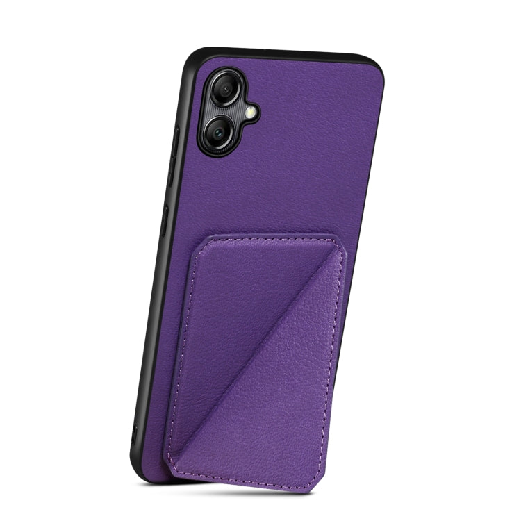 For Samsung Galaxy S23 5G Denior Imitation Calf Leather Back Phone Case with Holder(Purple) - Galaxy S23 5G Cases by Denior | Online Shopping UK | buy2fix